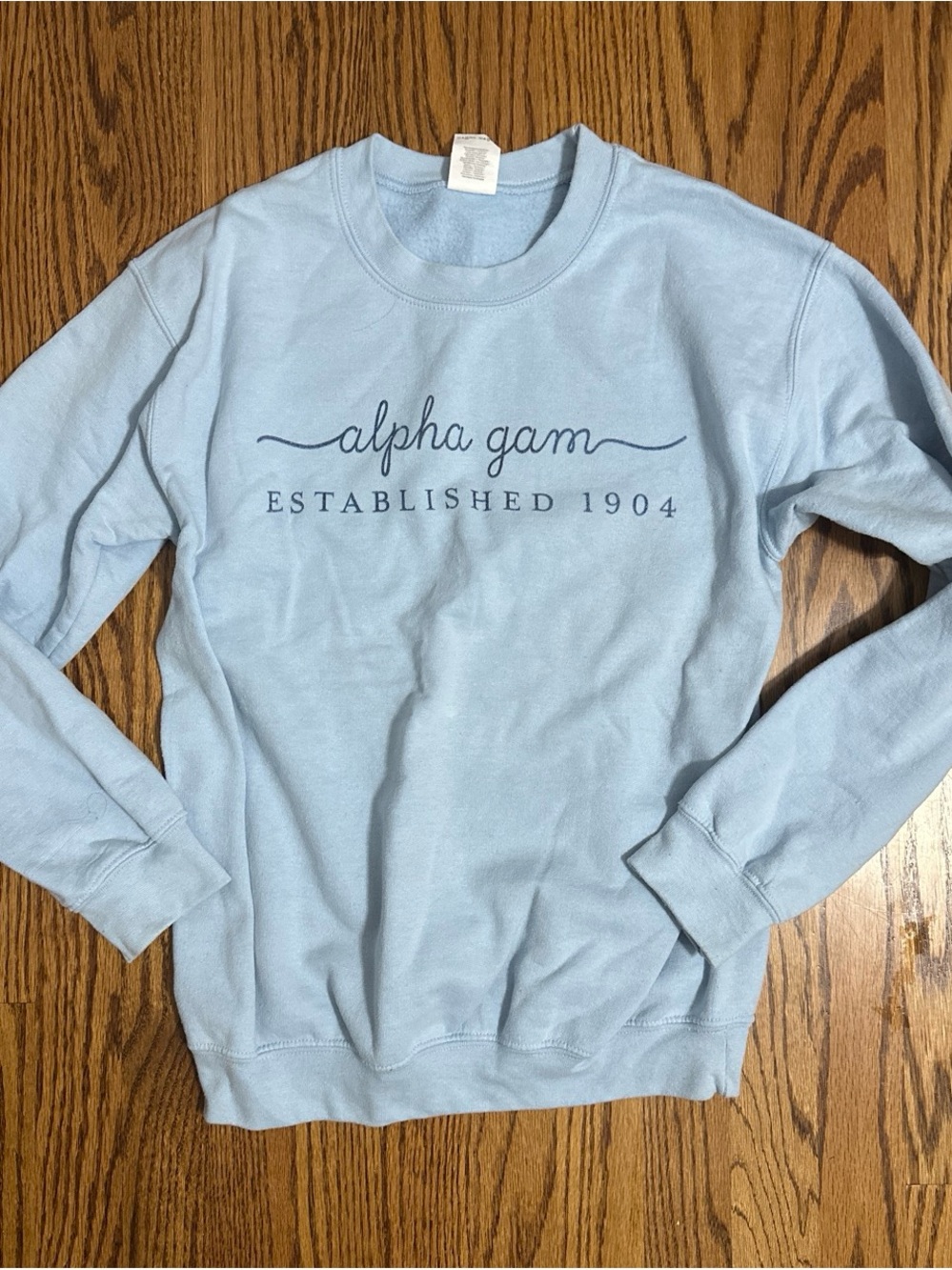 Gildan Sky Blue Alpha Gam Crewneck Sweatshirt